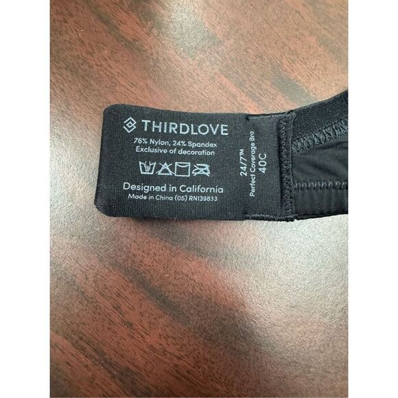 ThirdLove Black 24/7 Perfect Coverage Bra Size 40C - Picture 5 of 5
